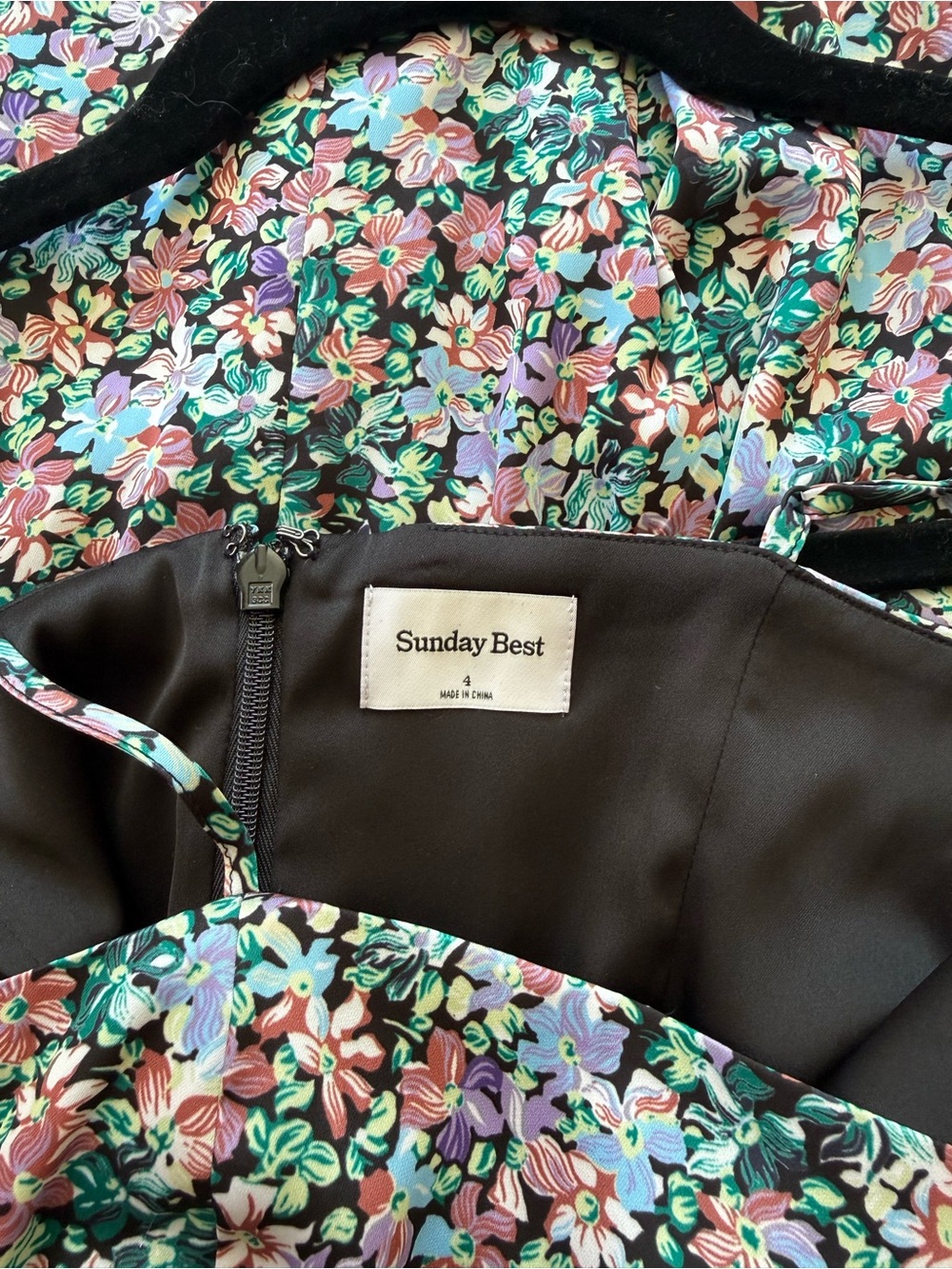 Aritzia Sunday Best Floral Shimmer Slip Mini Dress Size 4 - Picture 3 of 9